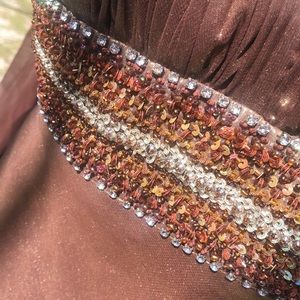 Gold shear Brown Evening/Prom Gown